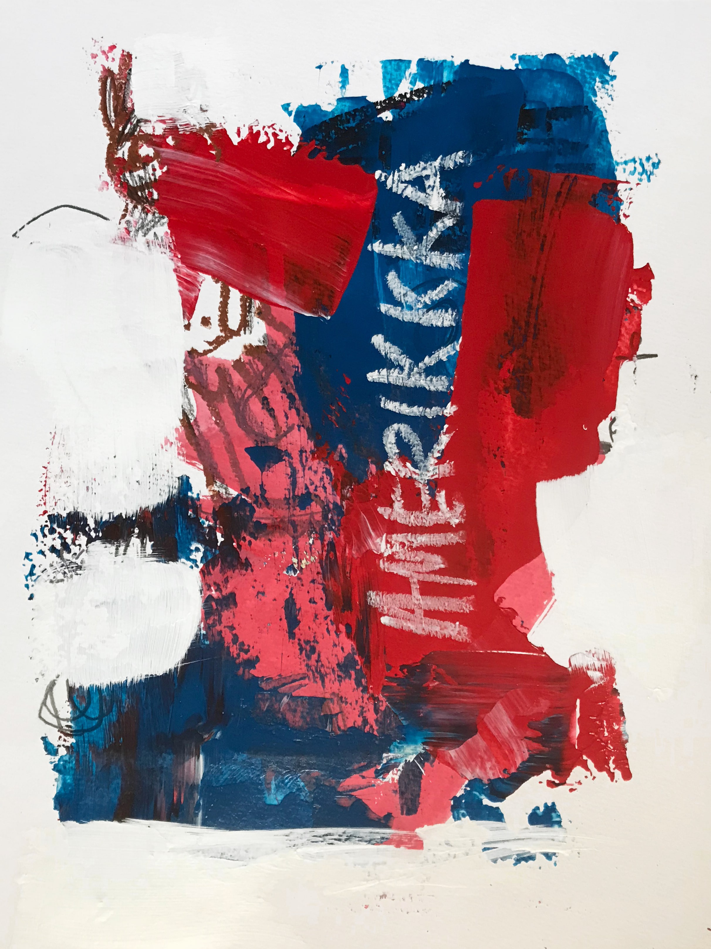 Amerikkka Acrylic, graphite, oil pastel on paper 24 x 32 cm