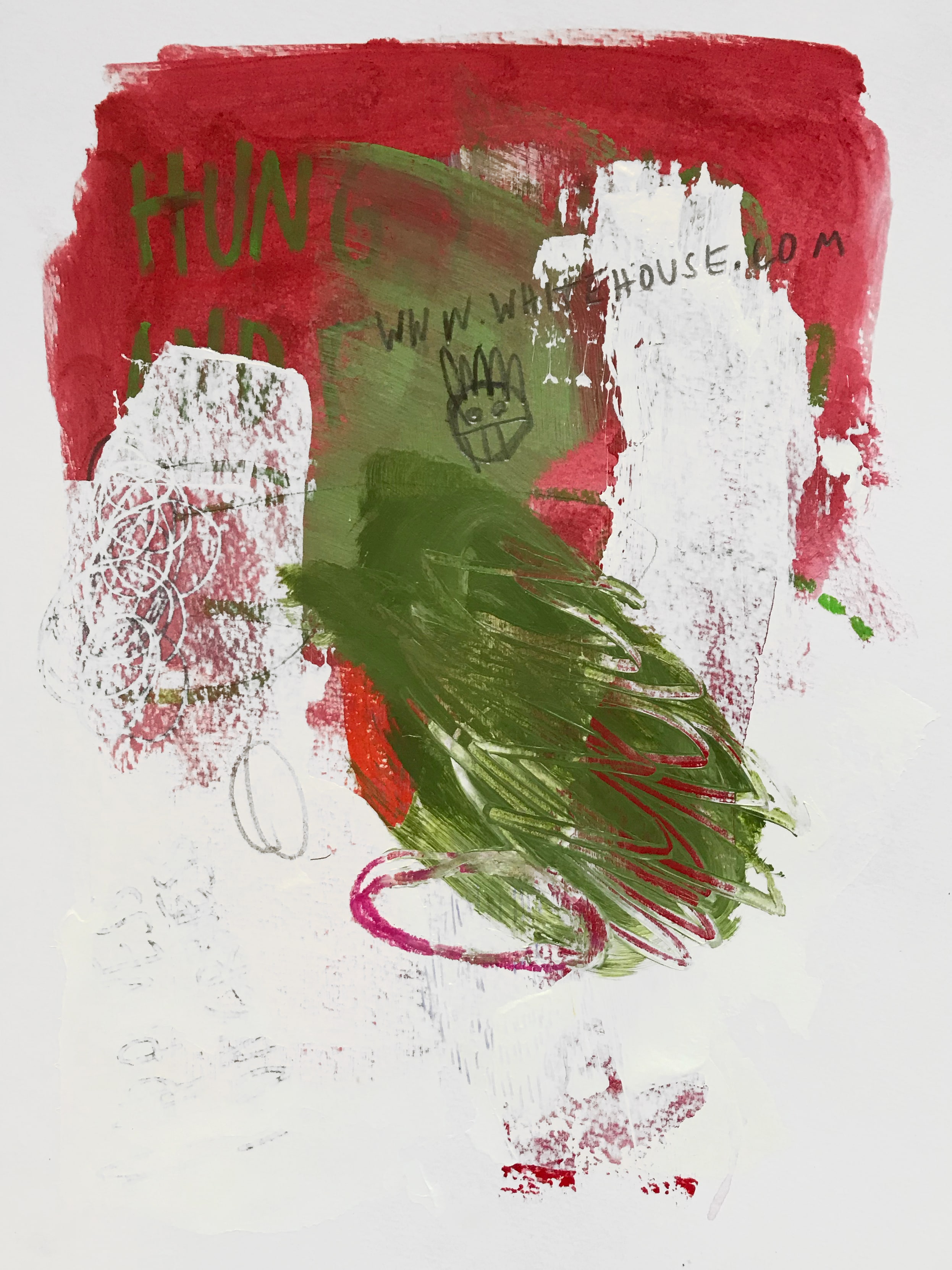 whitehouse.com Acrylic, graphite, oil pastel on paper 24 x 32 cm