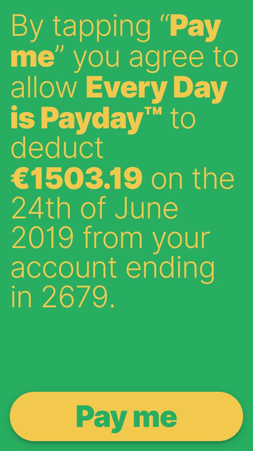 Accepting deduction terms.