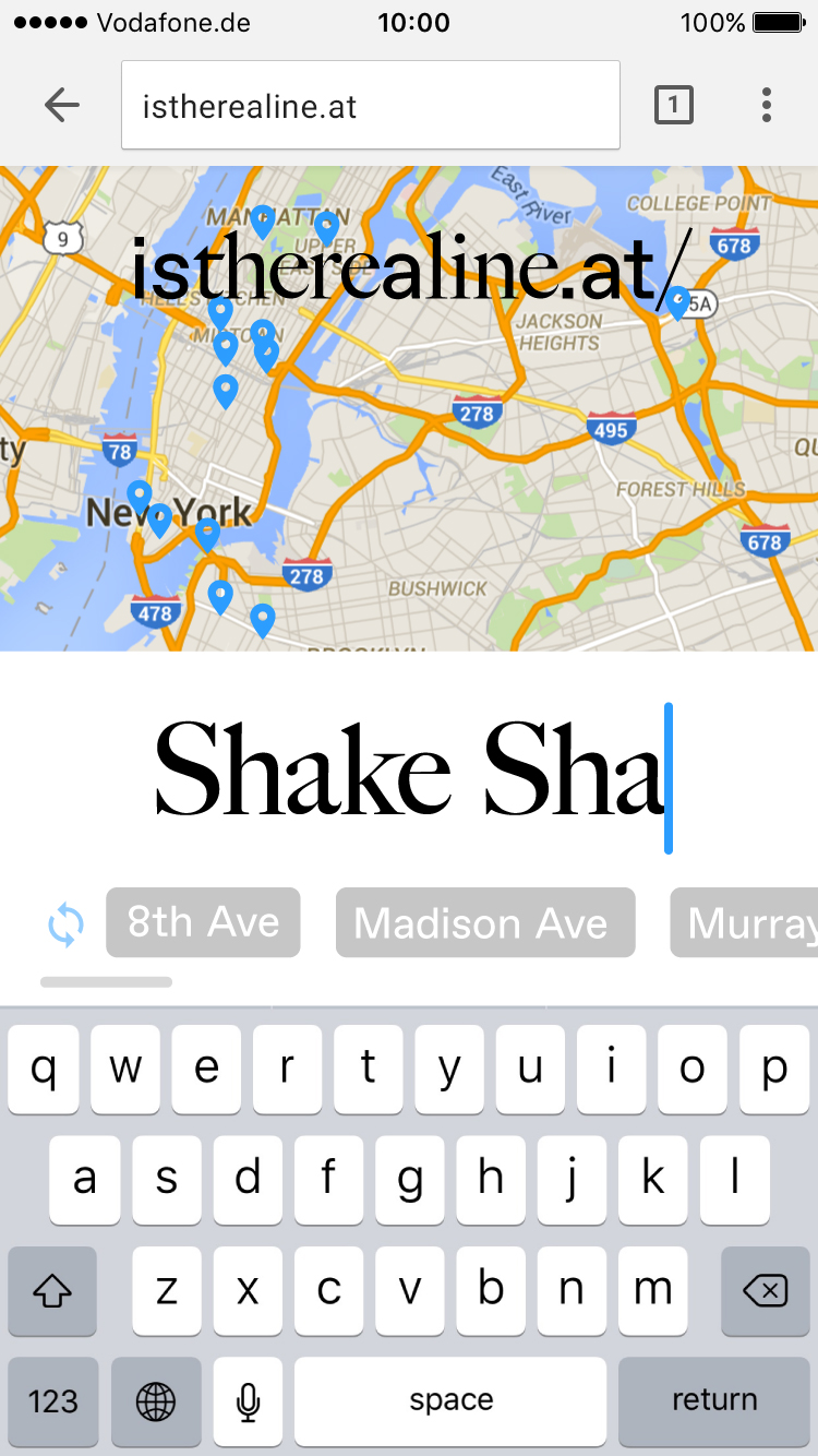 As the user types the name of the place, if there are multiple locations, the street names are surfaced and the user can tap on the one they're reporting.