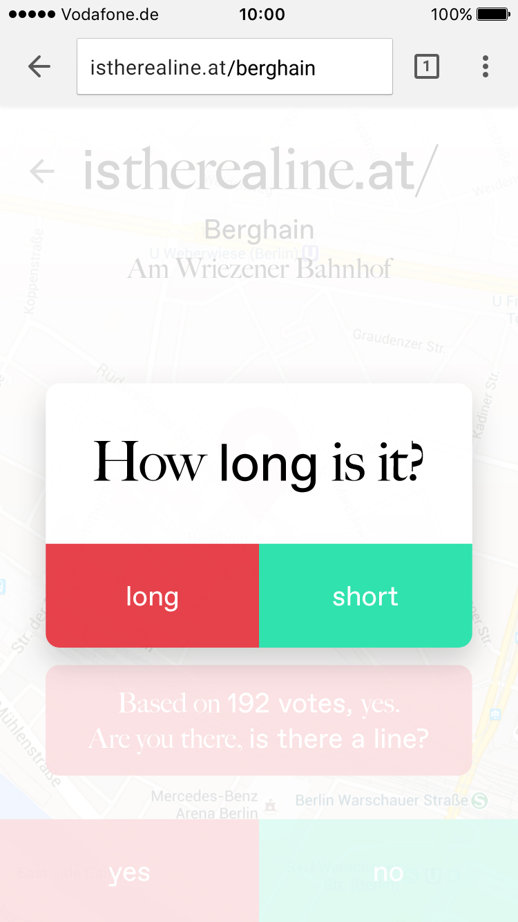 Users are prompted to give qualitative data on how long the line is, when they report a line. If it's short, maybe you'd still consider going?