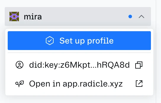 Your profile, from the sidebar.