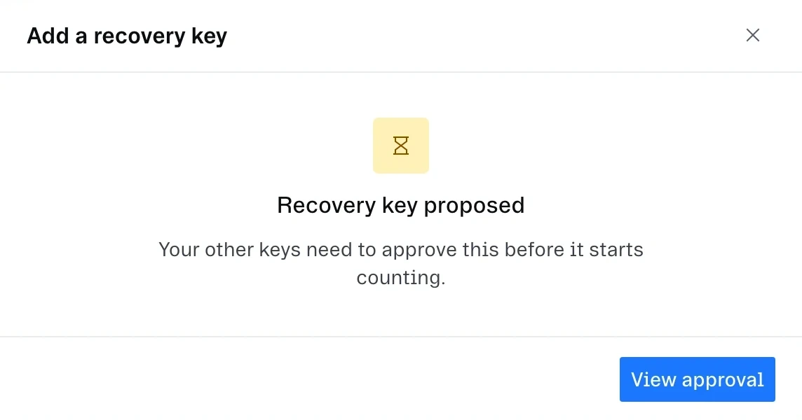 Setting up an offline recovery key.