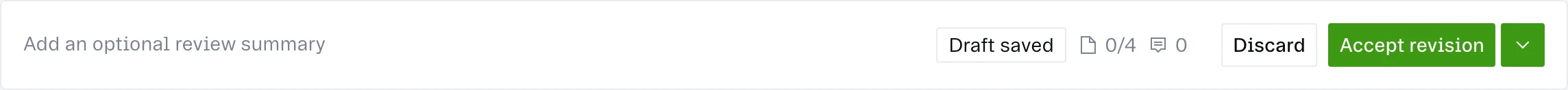 The draft review bar, and publishing a verdict.