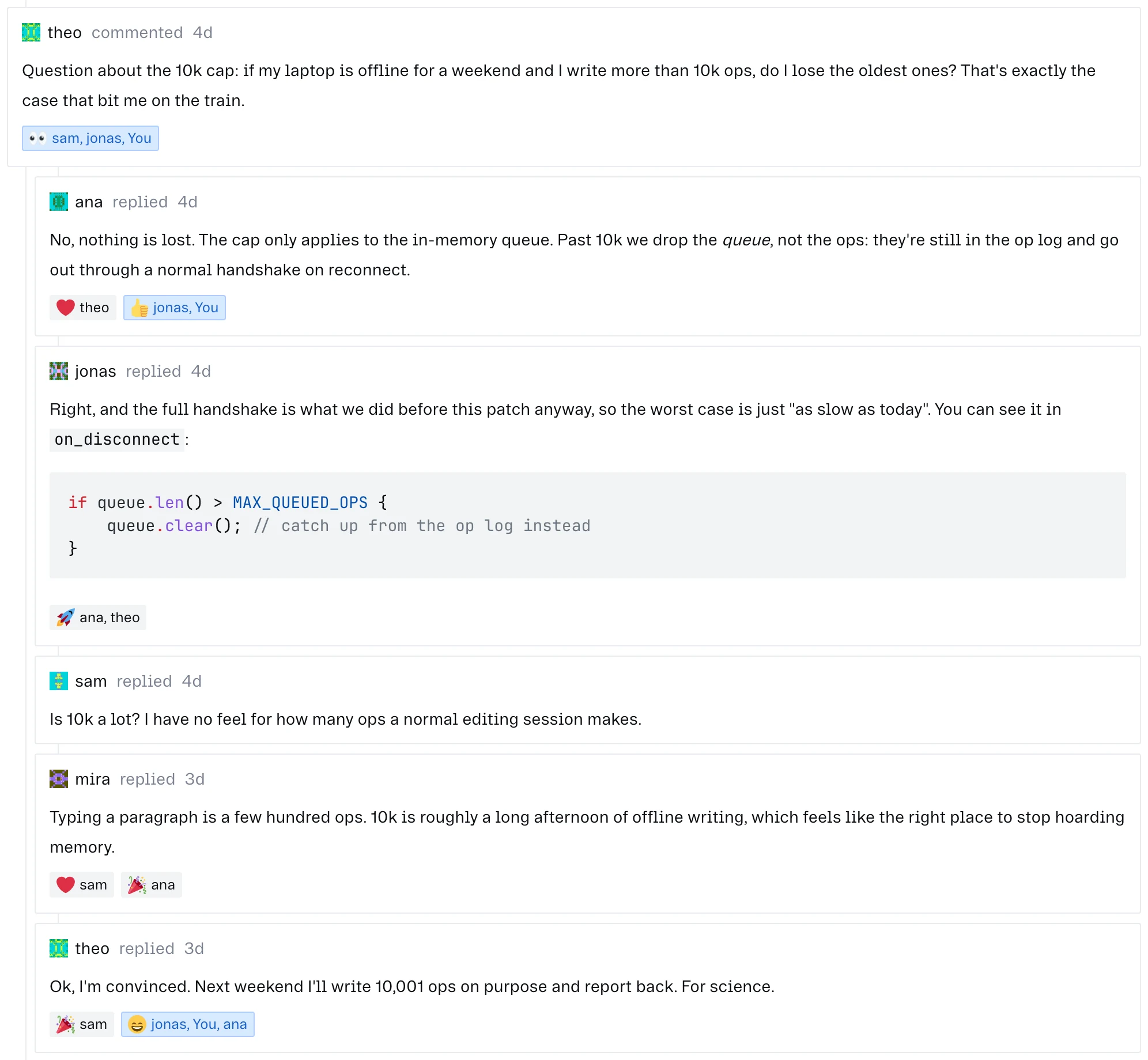 A busy thread with replies and reactions.