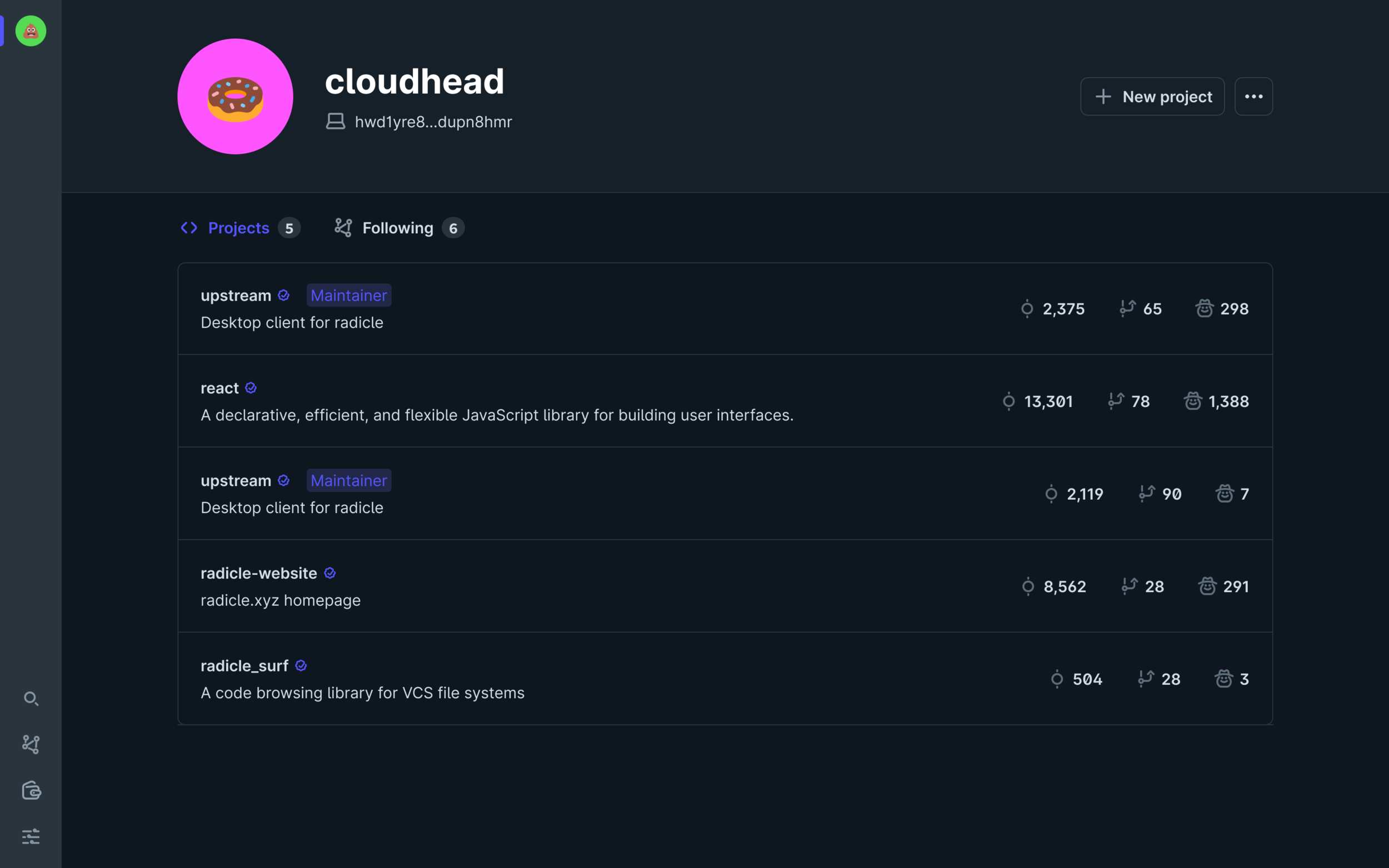 Viewing another user’s profile.