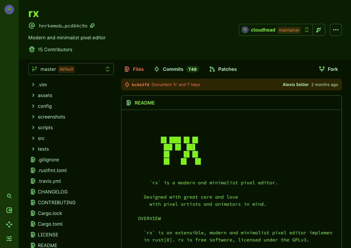 The theme set to h4x0r.